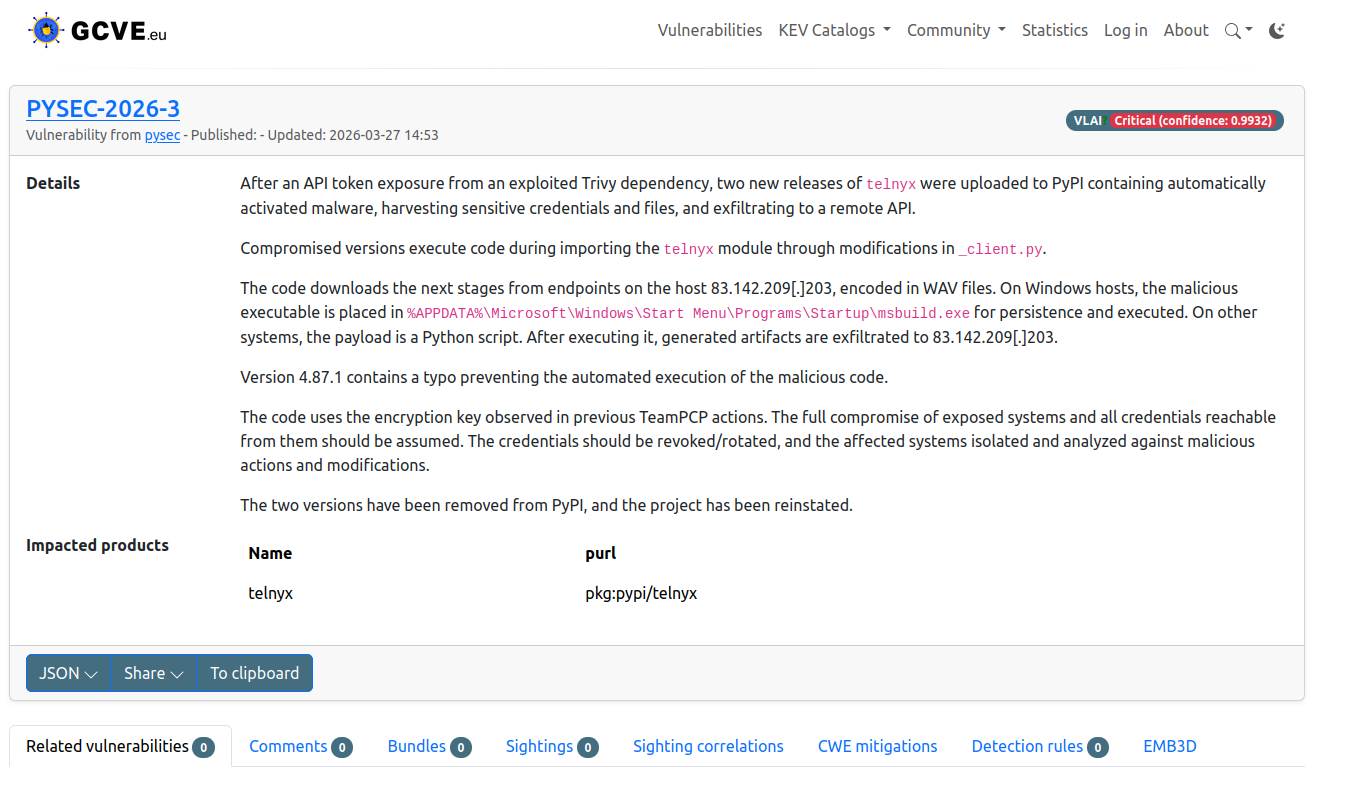 An example on GCVE DB with VL-AI